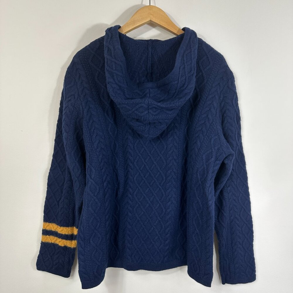 Birdwell Beach Britches Baja Fisherman's Merino Wool Cable Knit Sweater Men's L